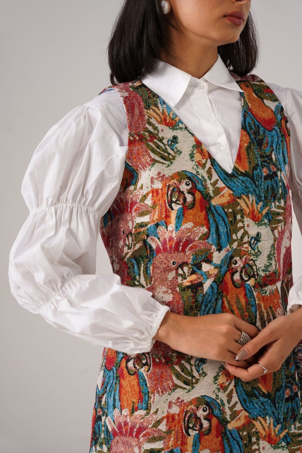 Vivid Canvas Dress With Shirt