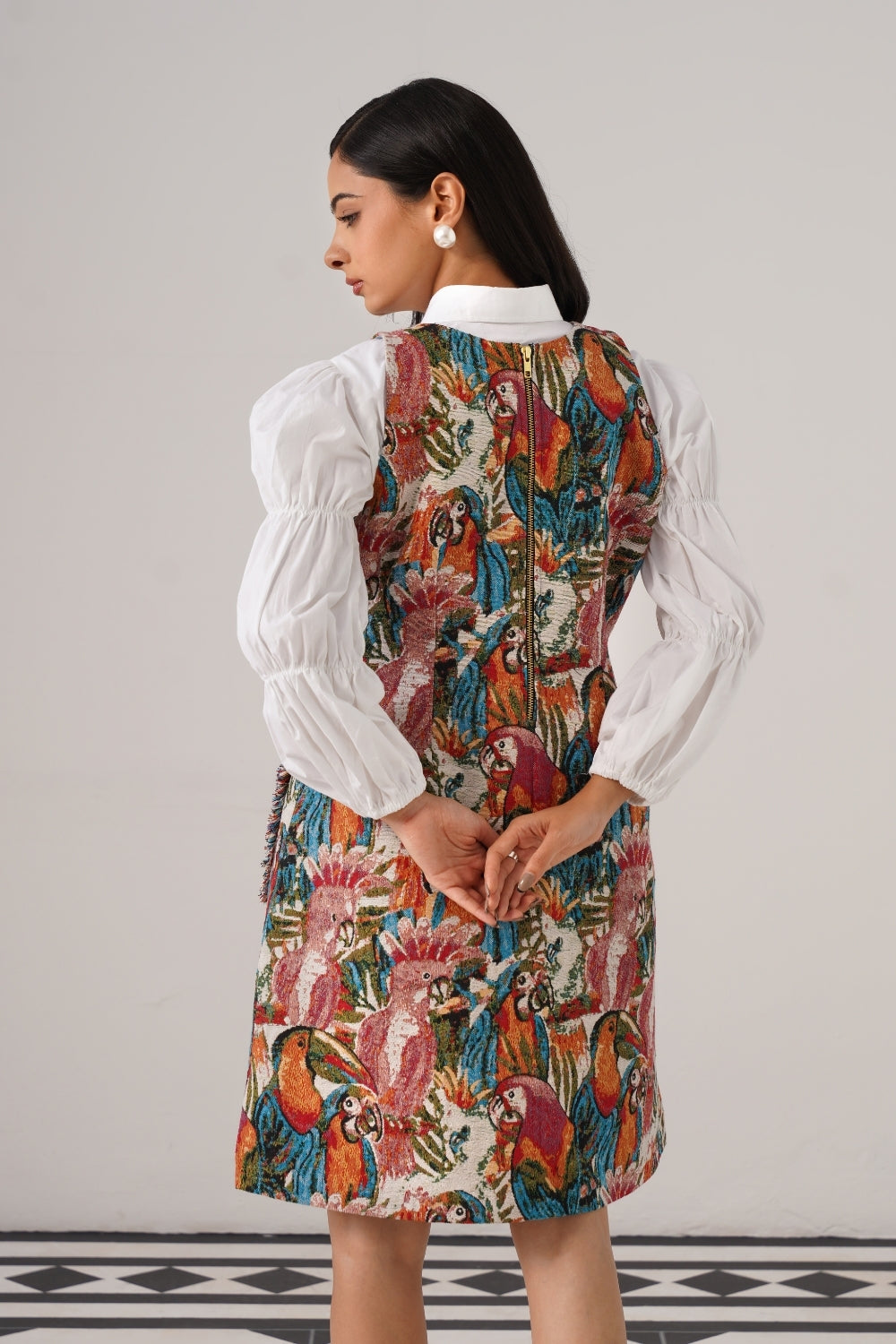 Vivid Canvas Dress With Shirt