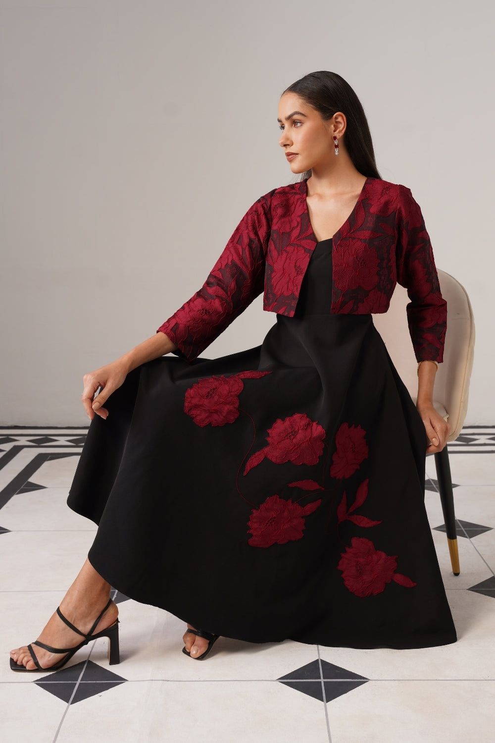 Berry Overlay Dress