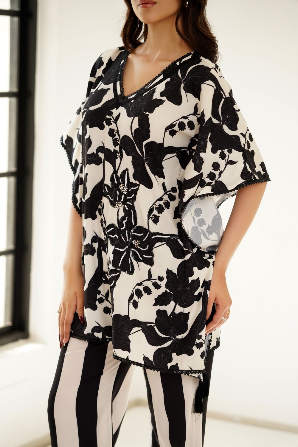Noir kaftan Coord set