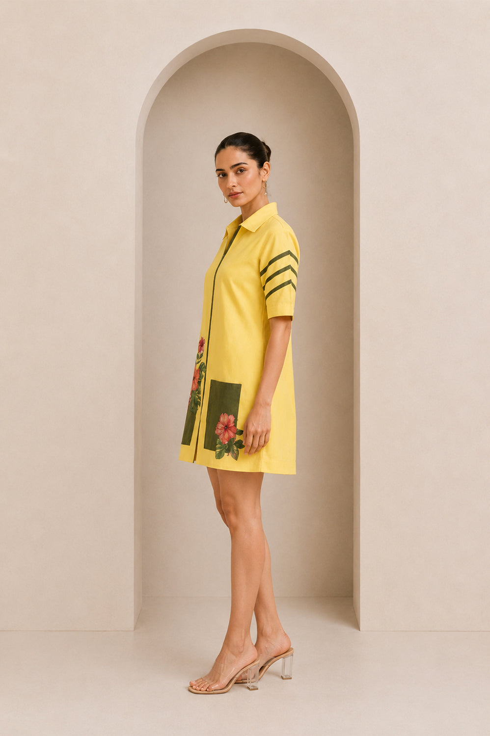 Ebony blossom dress - Yellow