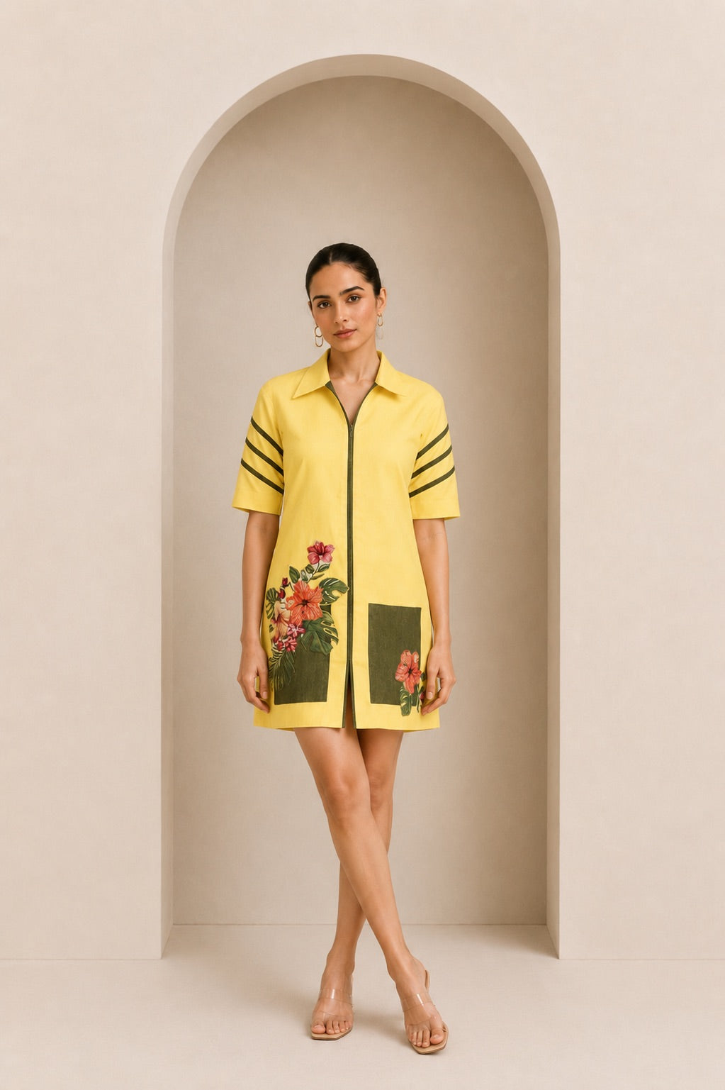 Ebony blossom dress - Yellow