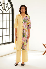 Pastel garden kurta set - Yellow