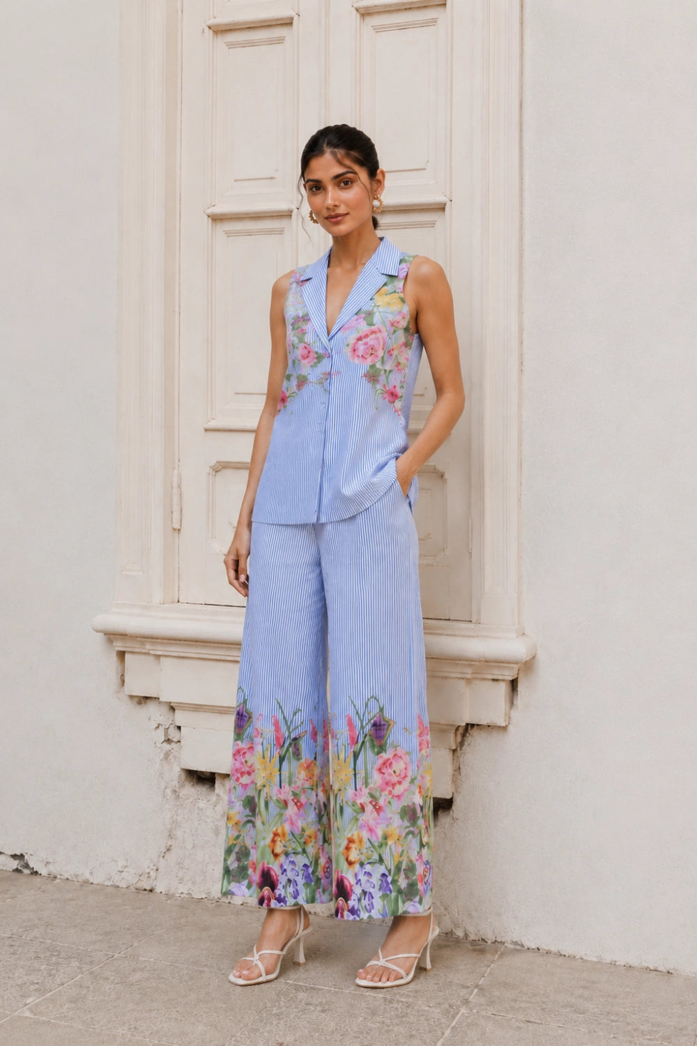 Pastel garden Coord set - Blue