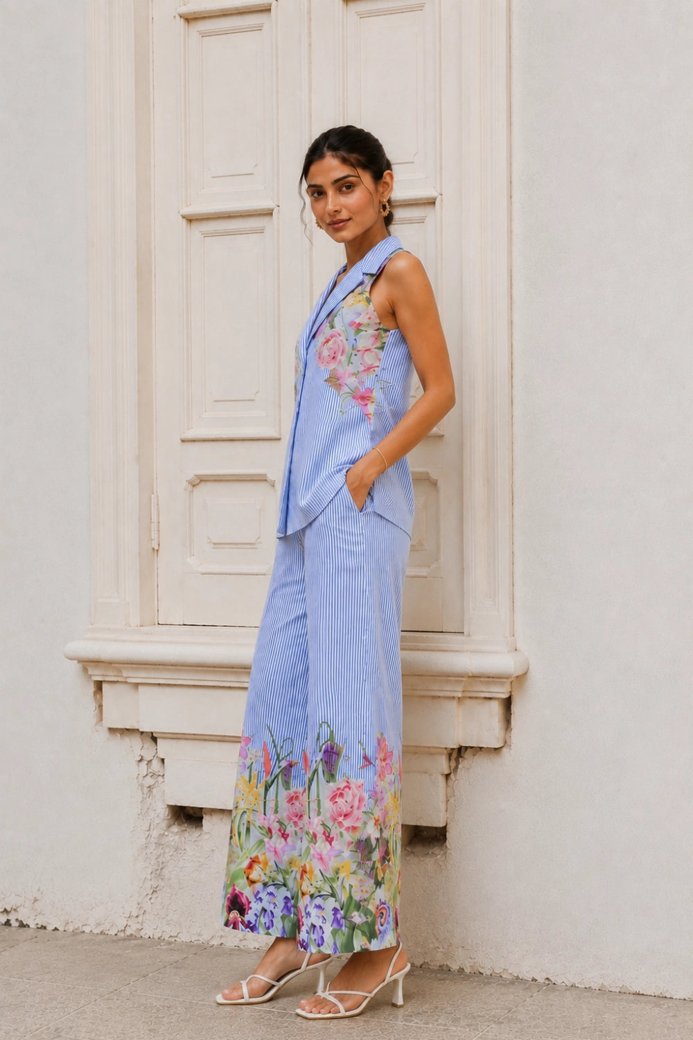 Pastel garden Coord set - Blue