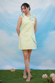 Floral Flick Dress - Pastel Green
