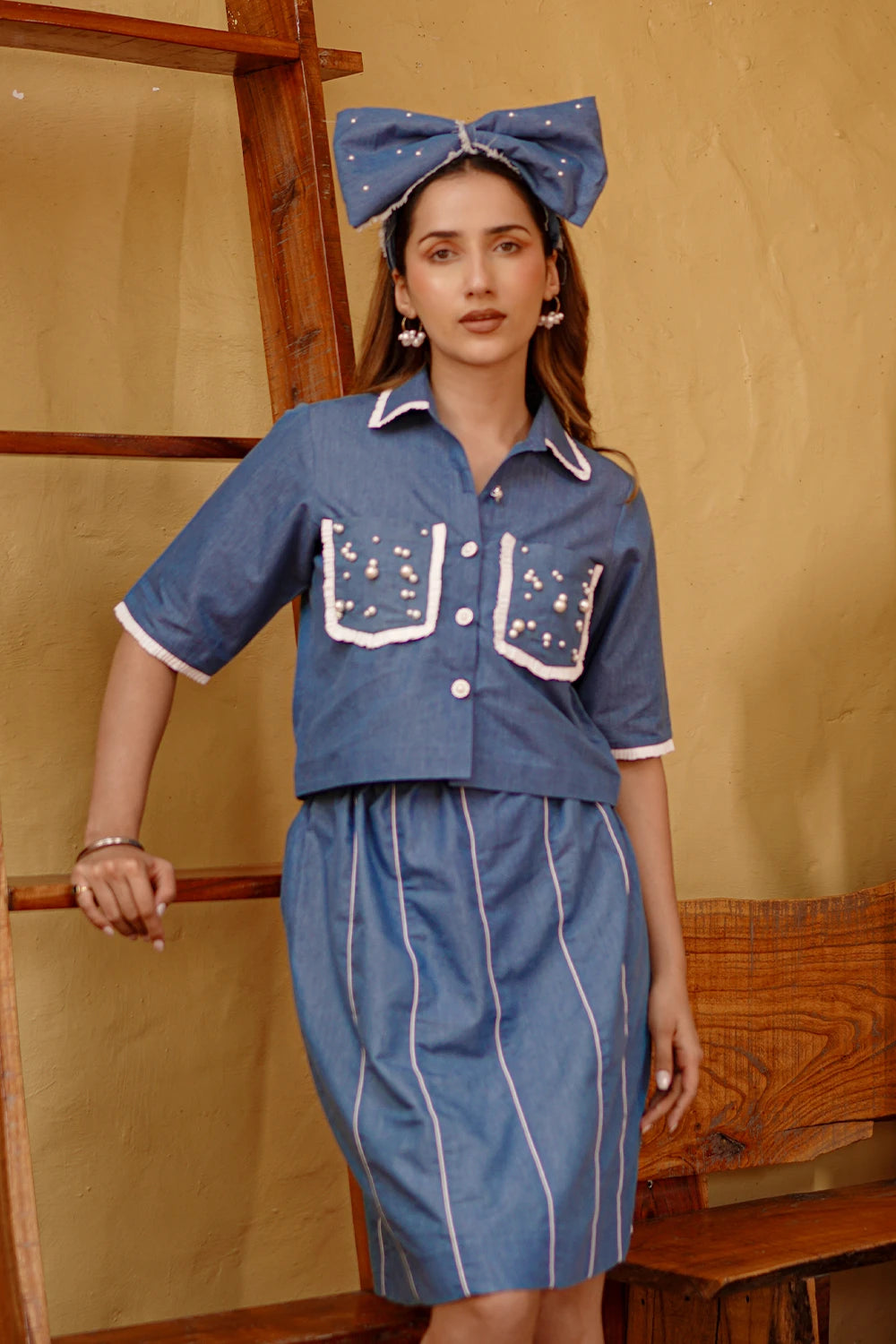 Denim macaron set