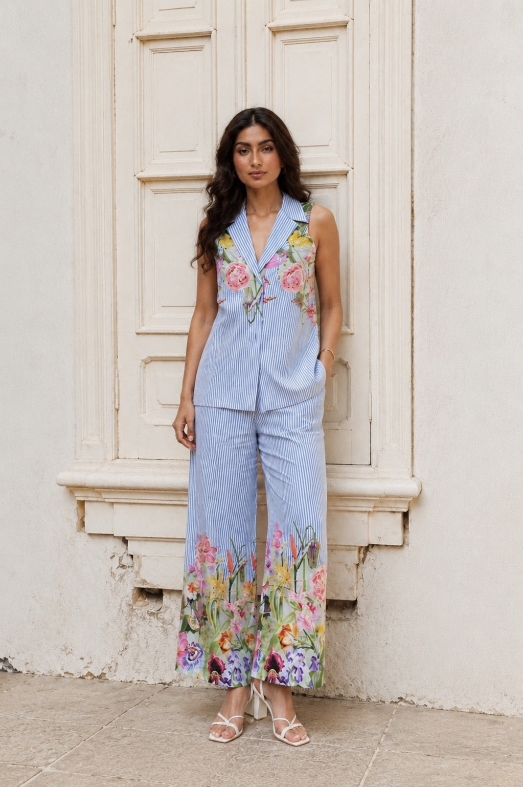 Pastel garden Coord set - Blue